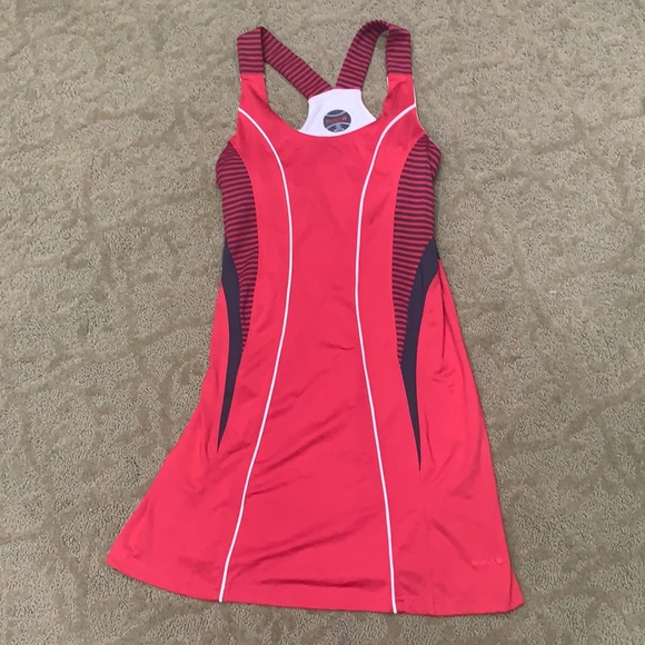 bolle Dresses & Skirts - Bolle Red/Grey Tennis Athletic Dress Ladies S with unpadded built in bra